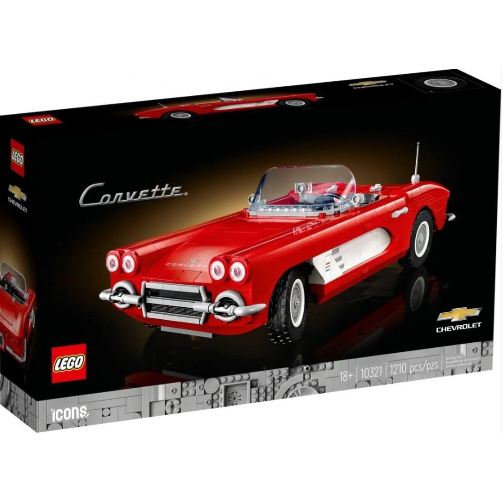 Constructor for adults LEGO Icons 10321 Chevrolet Corvette red collectible car 1210 pieces