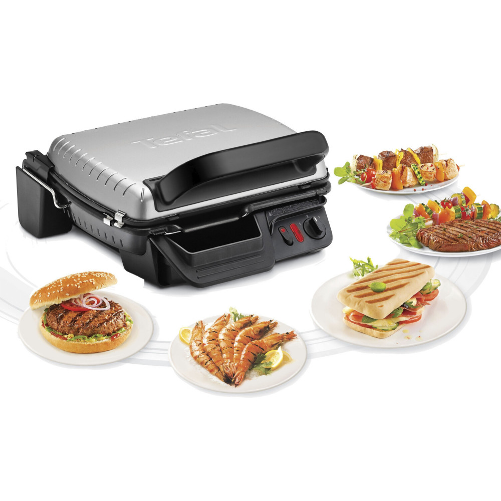 Притискний контактний електрогриль Tefal Ultracompact GC306012 з нержавіючої сталі 2000 Вт