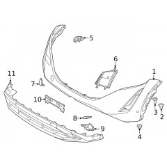 Front bumper left air duct Nissan Ariya FE0 62253-5MP0A 2022-2026 black