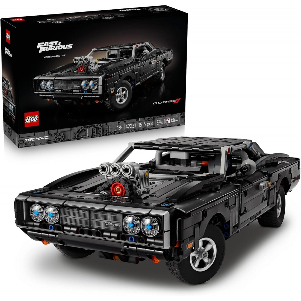 Конструктор LEGO Technic Форсаж Автомобіль Dodge Charger R/T 42231 чорний колекційний 1516 деталей