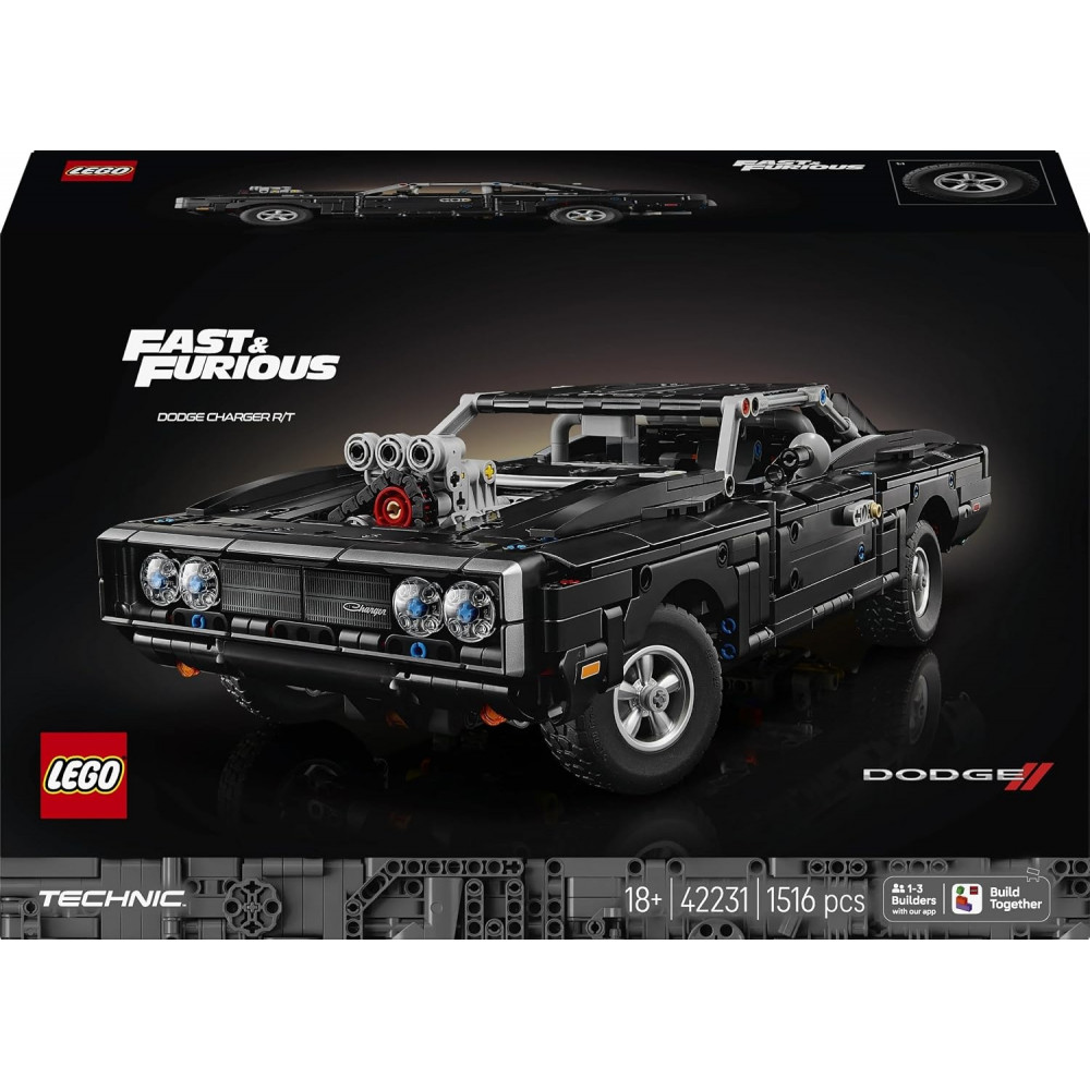 Конструктор LEGO Technic Форсаж Автомобіль Dodge Charger R/T 42231 чорний колекційний 1516 деталей