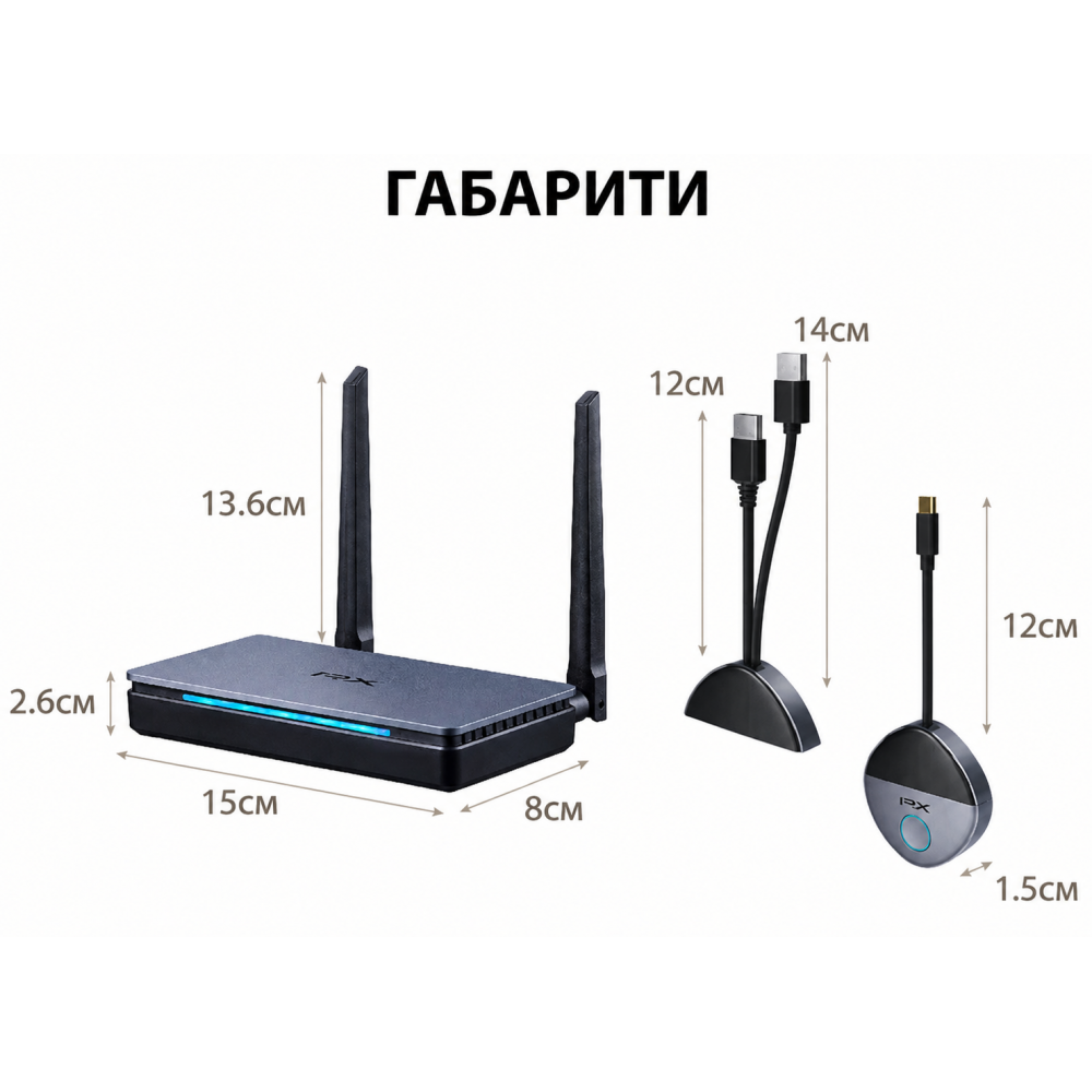 Беспроводная система презентации/передачи изображения SpeaKa Professional SP-TR-500 адаптер USB-C/HDMI на 30 метров