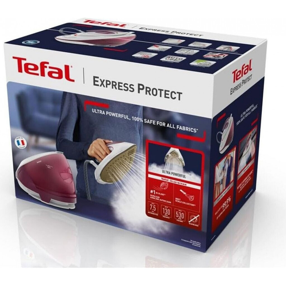 Iron with steam generator Tefal Express Protect SV9201 steam ironing system 2800 W 1800 ml steam boost 530 g/min white-burgundy