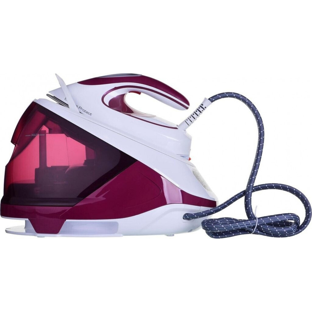 Iron with steam generator Tefal Express Protect SV9201 steam ironing system 2800 W 1800 ml steam boost 530 g/min white-burgundy