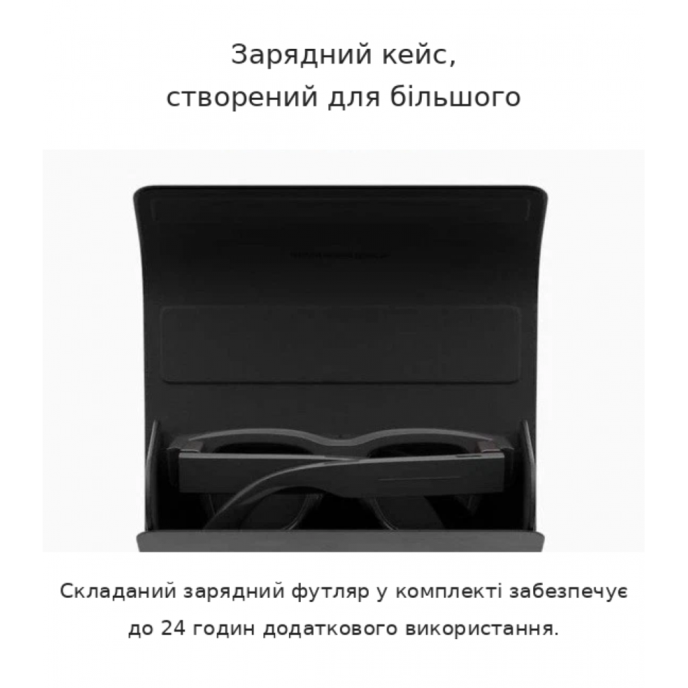 Зарядний кейс Ray-Ban Meta Display SK-1001230-01 футляр для смарт-окулярів чорний екокожа