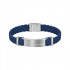 Men's leather bracelet BOSS Dylan 58137023 dark blue braided size M 19 mm