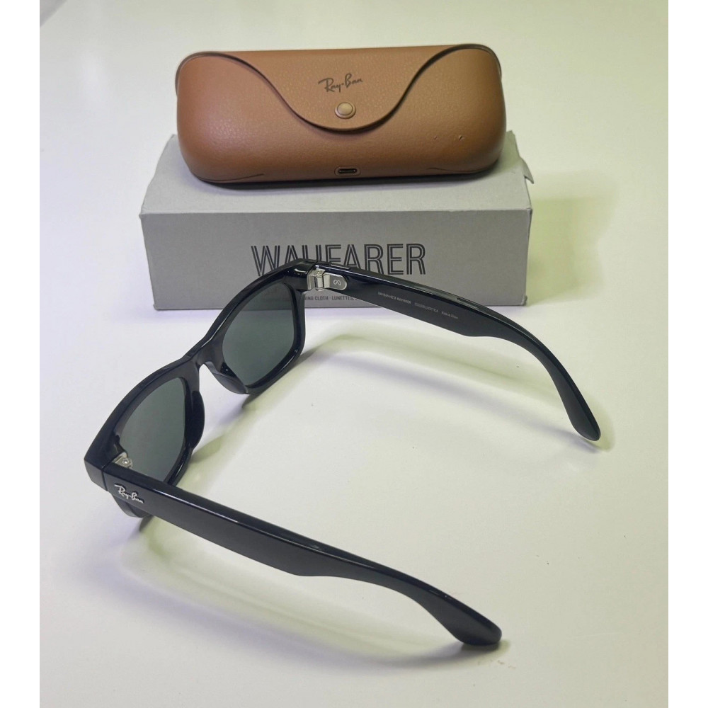 Смарт-очки Ray-Ban Meta Wayfarer RW4006 601/7150 черные размер 50 мм зеленые стекла G-15 в комплекте с чехлом-зарядкой