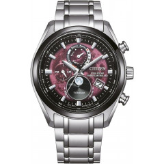 Чоловічий титановий хронограф Citizen BY1018-80X Eco-Drive сріблястий 43 мм