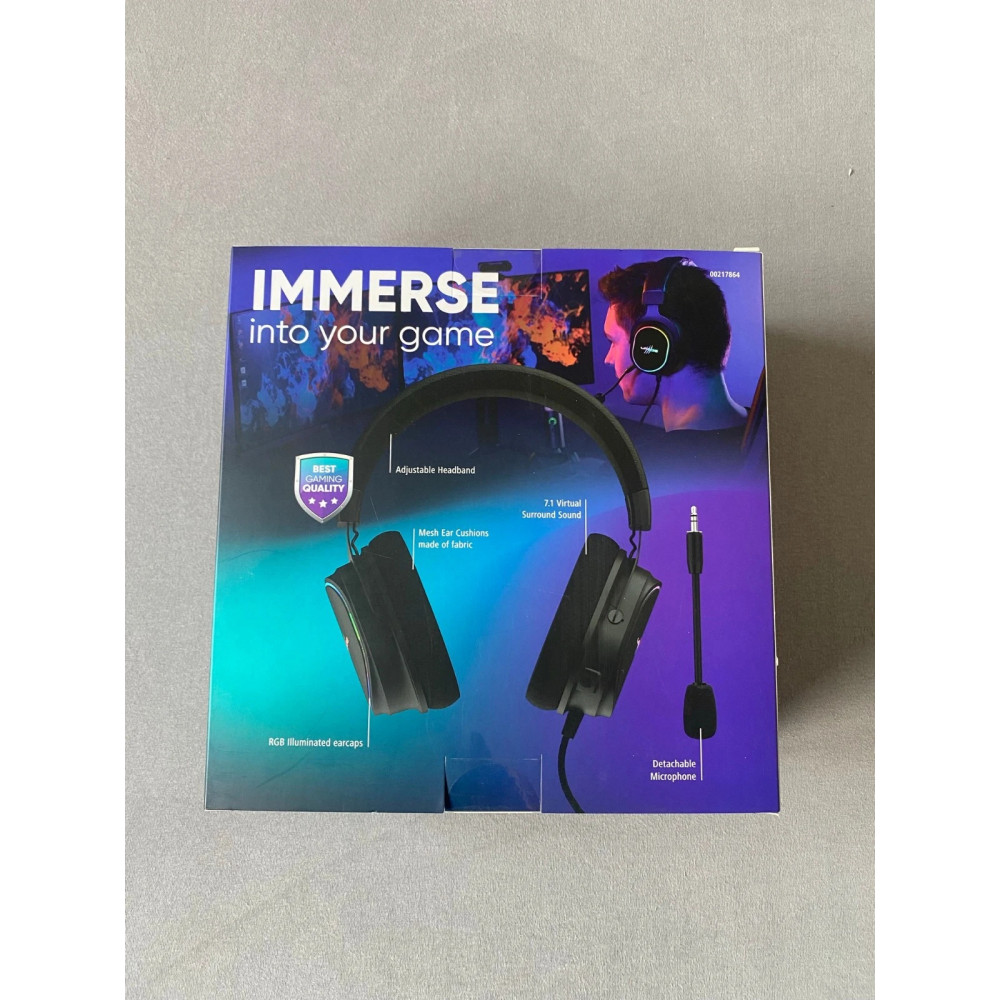 Hama uRage SoundZ 800 V2 7.1 RGB Gaming Headphones with Detachable Microphone Wired Black