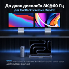 Універсальна док-станція UGREEN Revodok Max U715 Thunderbolt 5 з підтримкою 8K 140 Вт 120 Гбіт/с