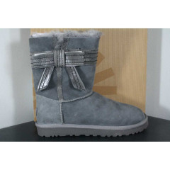 Уги UGG Australia Josette Grey з декоративним шкіряним бантом збоку (розмір 38)