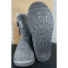 Уги UGG Australia Josette Grey з декоративним шкіряним бантом збоку (розмір 38)
