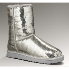 Уги UGG Classic Short Sparkles Silver з паєтками (розмір 40)