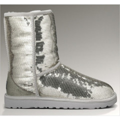 Уги UGG Classic Short Sparkles Silver з паєтками (розмір 40)