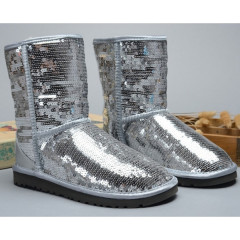 Уги UGG Classic Short Sparkles Silver з паєтками (розмір 40)