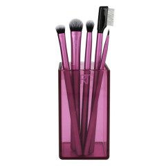 Makeup brush set for eyes REAL TECHNIQUES Enhanced Eye Set 91534 (5 pcs + stand/cup)