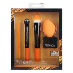 REAL TECHNIQUES 5 TOOLS FLAWLESS COMPLEXION PROFESSIONAL MAKEUP BRUSH SET