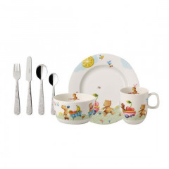 Набір посуду і столових приборів для дітей Villeroy & Boch Happy as a Bear з 7 предметів