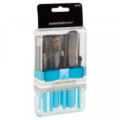 Makeup brush set with mirror and organizer Essential Tools Studio Set, 11 pieces.
