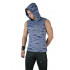 Sleeveless hooded shirt-hoodie Shrine in the style of Goth Rave Punk Cyber Emo Techno Burning Man.