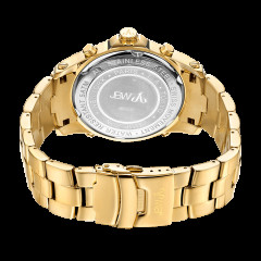 Men's JBW JB-6213-A Jet Setter Watch (234 diamonds) gold-plated with 5 time zones.