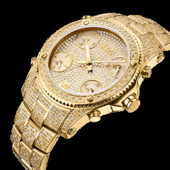 Men's JBW JB-6213-A Jet Setter Watch (234 diamonds) gold-plated with 5 time zones.
