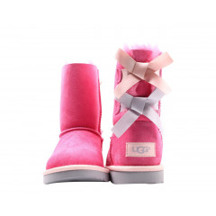 Уггі з стрічками UGG Australia Bailey Bow Kids II Boot Pink Azalea/Icelandic Blue  (Розмір 29)