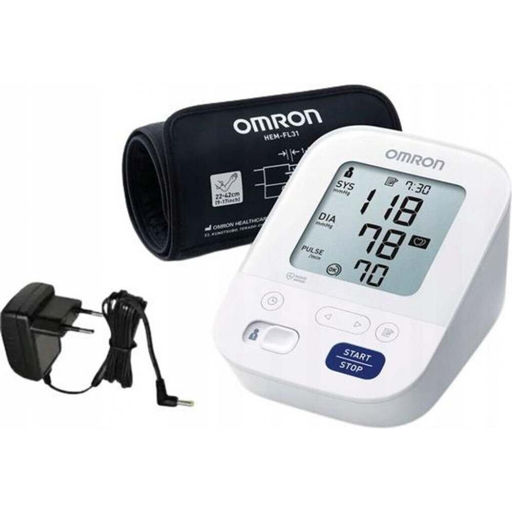 Omron M3 Comfort Automatic Upper Arm Blood Pressure Monitor with Adapter and Cuff