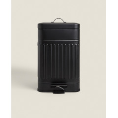 ZARA HOME 20-litre black metal pedal bin
