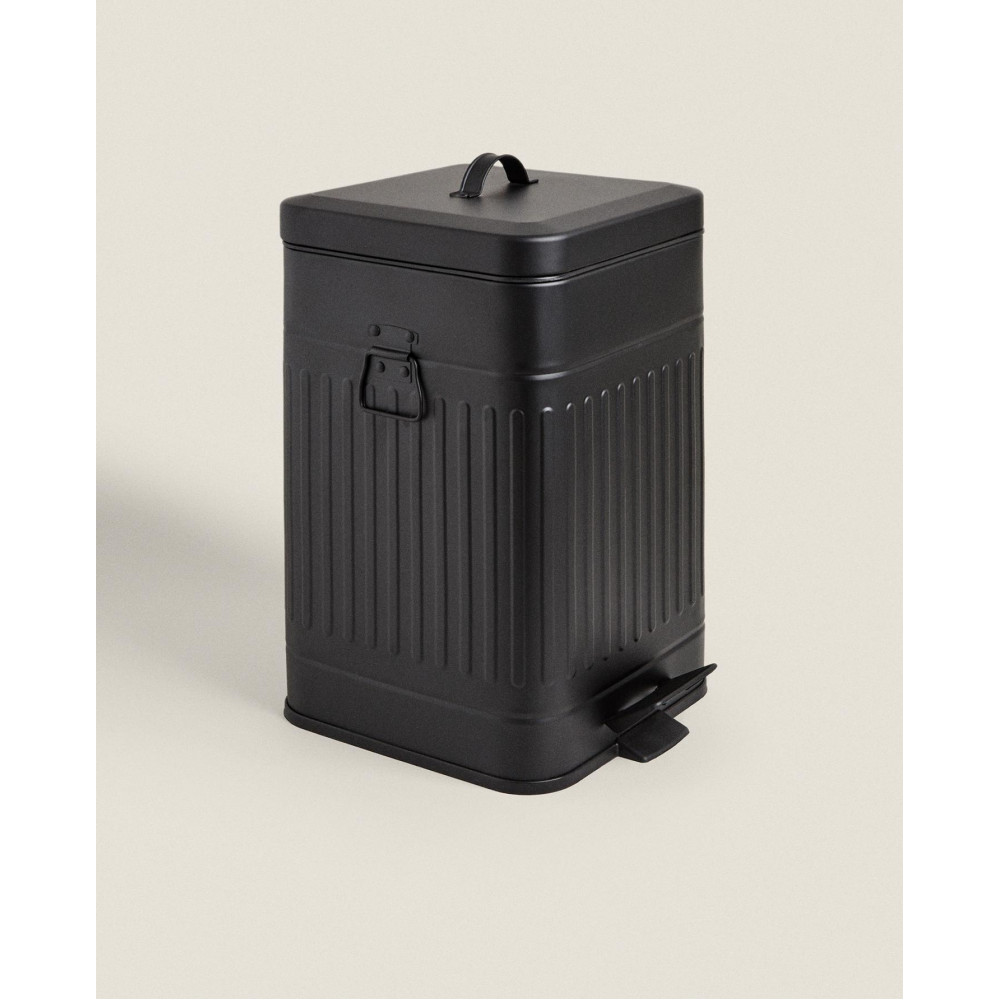 ZARA HOME 20-litre black metal pedal bin