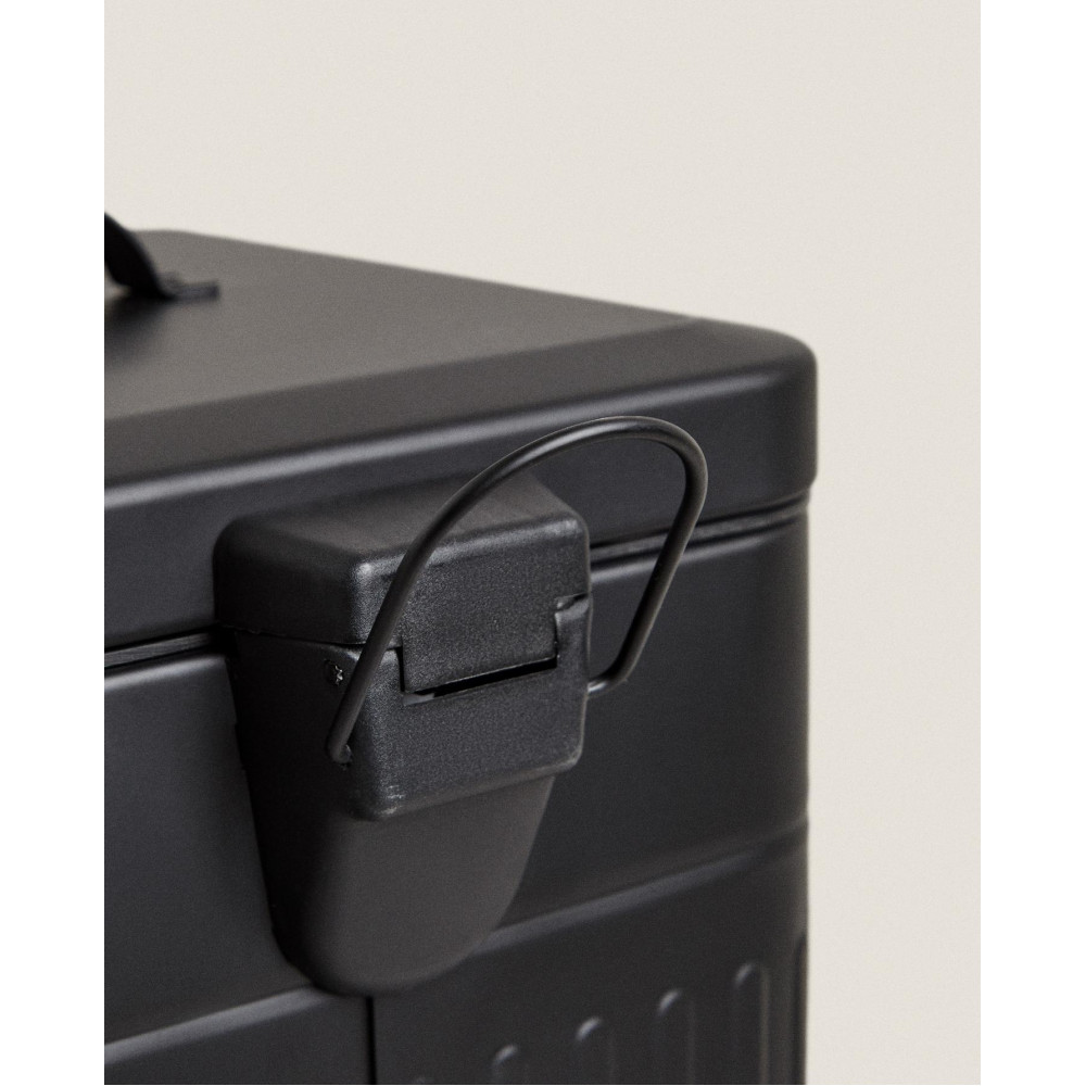 ZARA HOME 20-litre black metal pedal bin