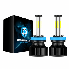 Комплект 2 LED лампы для фар дальнего/ближнего света IRONWALLS H11/H9/H8 6500K 420000LM