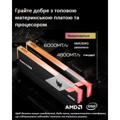 Оперативная память Acer Predator Vesta II DDR5 RGB 32GB (16GB×2) 6000MHz CL36