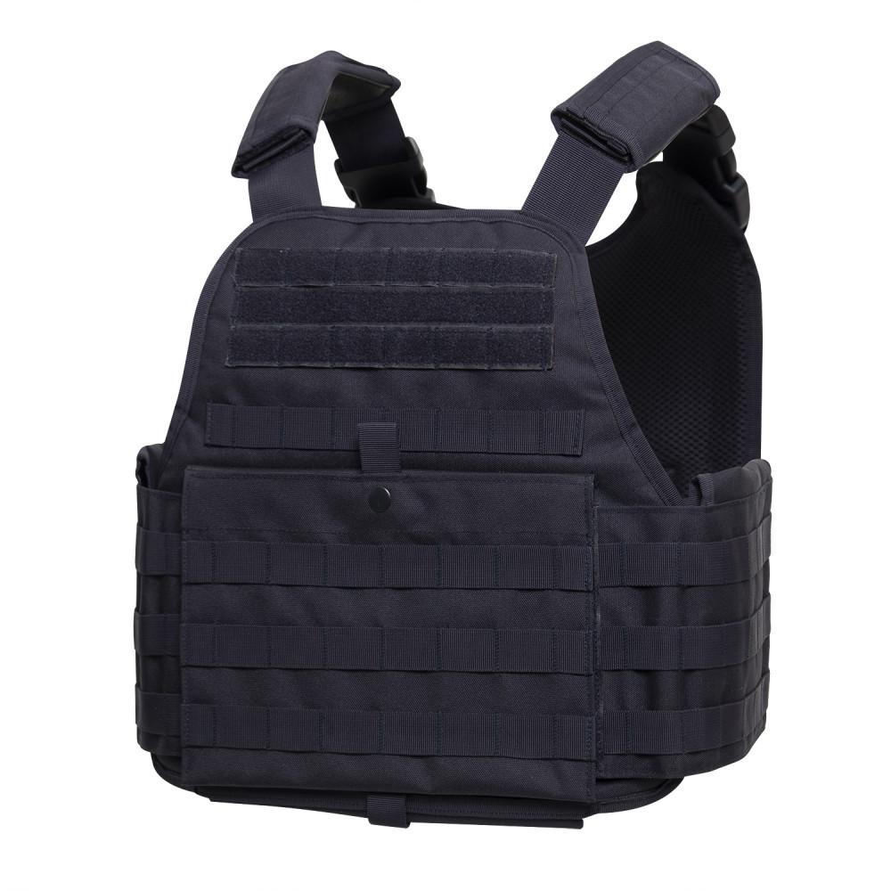 Rothco MOLLE Plate Carrier tactical unloading vest with pockets for plates, adjustable, black