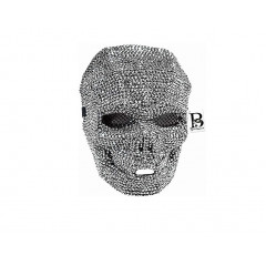 Beyond Masquerade Rhinestone Full Face silver skull carnival mask with rhinestones