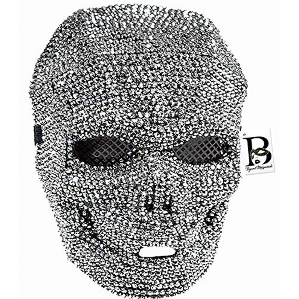 Beyond Masquerade Rhinestone Full Face silver skull carnival mask with rhinestones