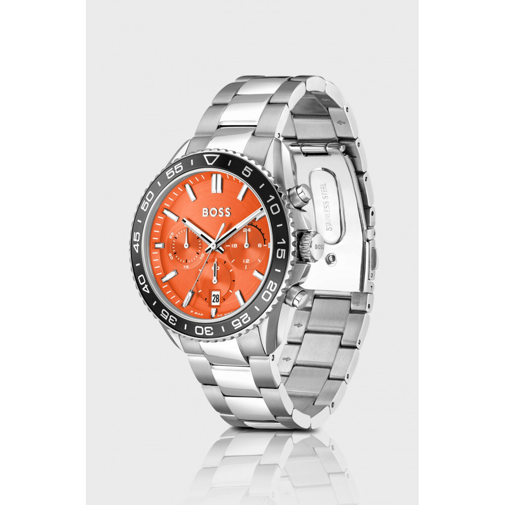 Чоловічий наручний годинник Hugo Boss Link Chronograph Orange Dial модель 58137105