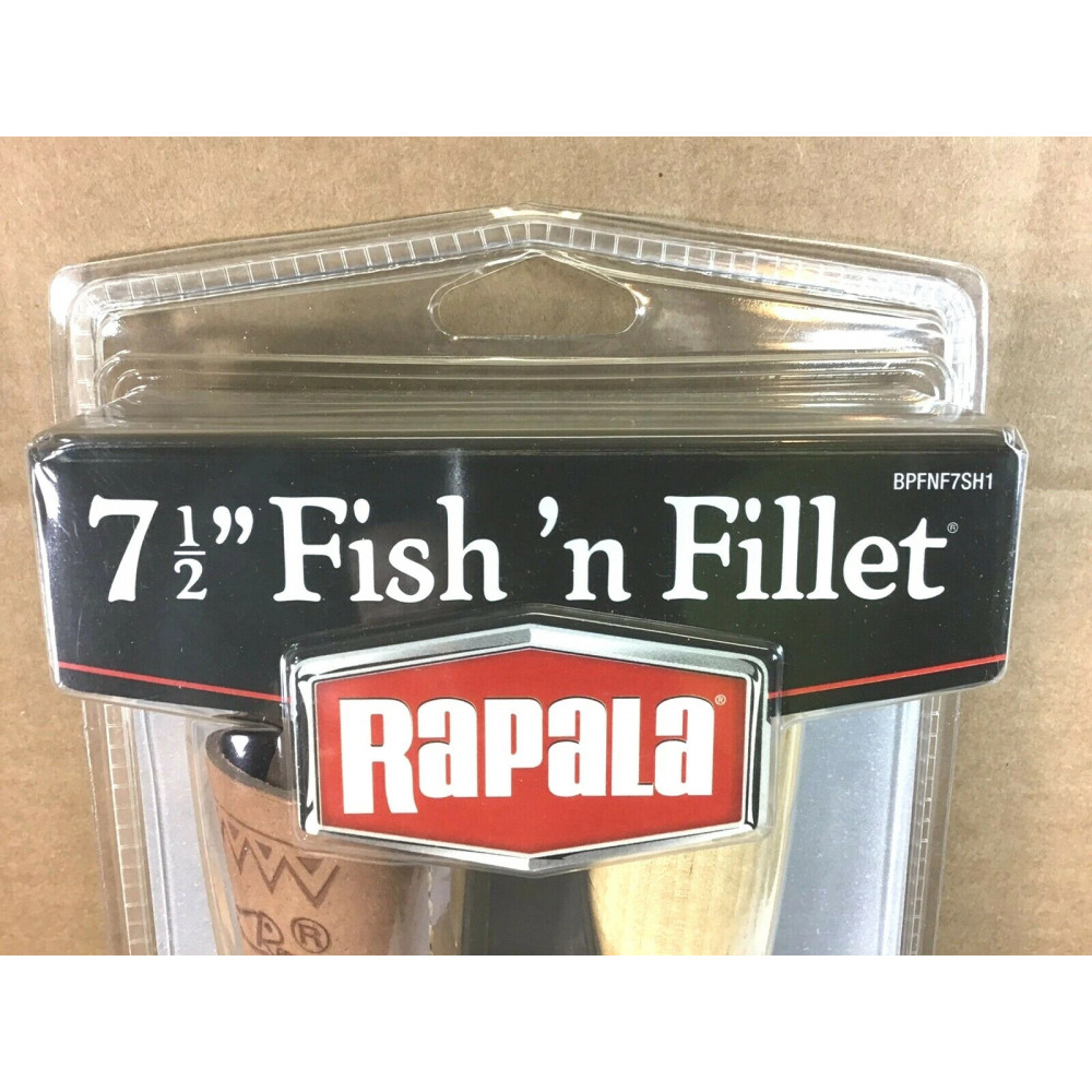 Філейний ніж Rapala Fish Kitchen 19 см з нержавіючої сталі з березовою лакованою ручкою і точилкою