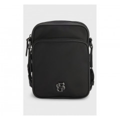 Чоловіча сумка Hugo Boss Reporter з фурнітурою у вигляді монограми Double B чорного кольору