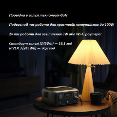Портативна зарядна станція EF EcoFlow RIVER 3 245Wh 300W/X-Boost 600W чорна