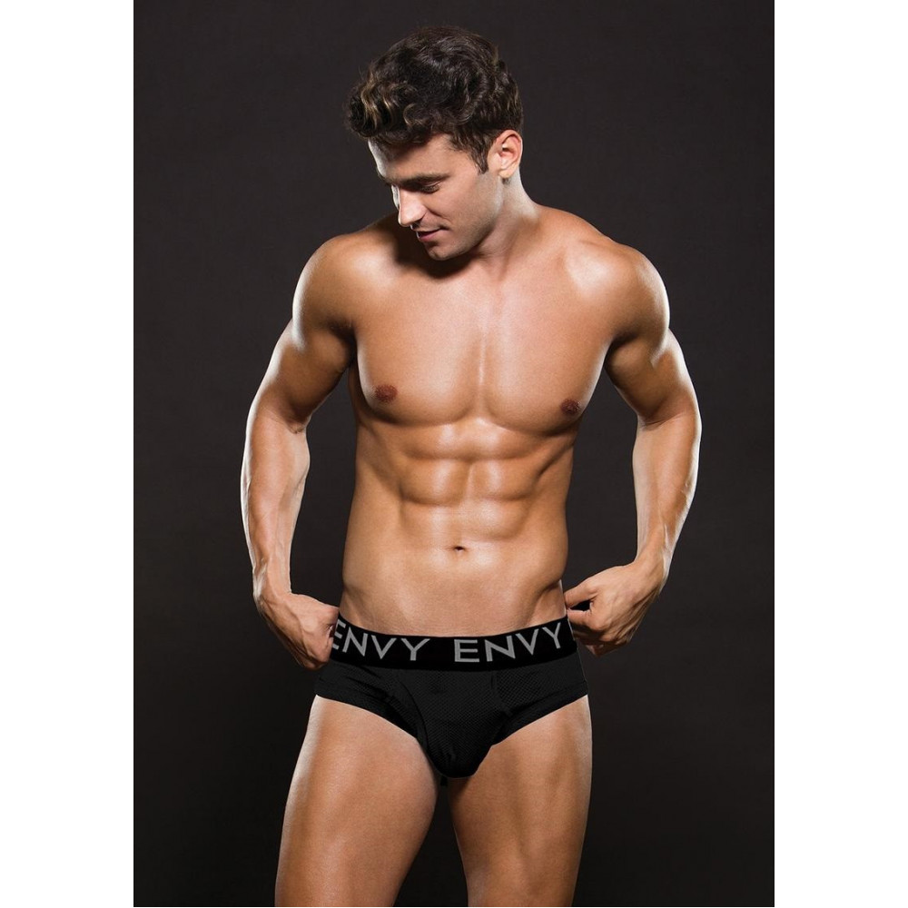 Мужские трусы Envy Micro Low-Rise Logo Elastic Brief белого размер S/M черные 1 шт