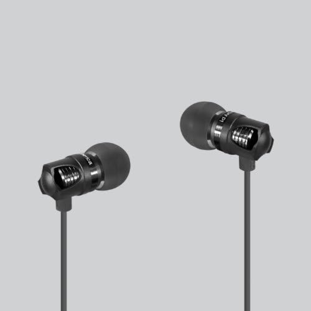 Wired in-ear headphones ID America Spark High Definition black in a leather case