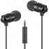 Wired in-ear headphones ID America Spark High Definition black in a leather case
