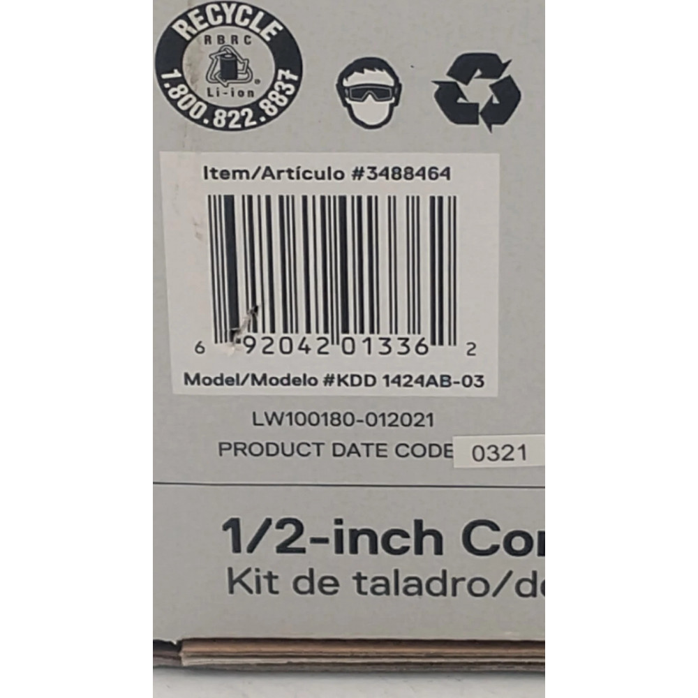 Cordless drill KDD 524B-03 for Kobalt 24V batteries, 1/2 inch chuck