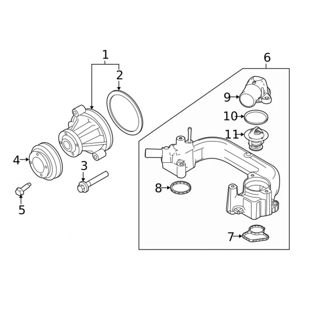 Thermostat Housing Gasket Genuine 4R3Z-8C387-A for Ford 2002-2010