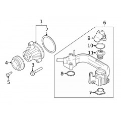 Thermostat Housing Gasket Genuine 4R3Z-8C387-A for Ford 2002-2010