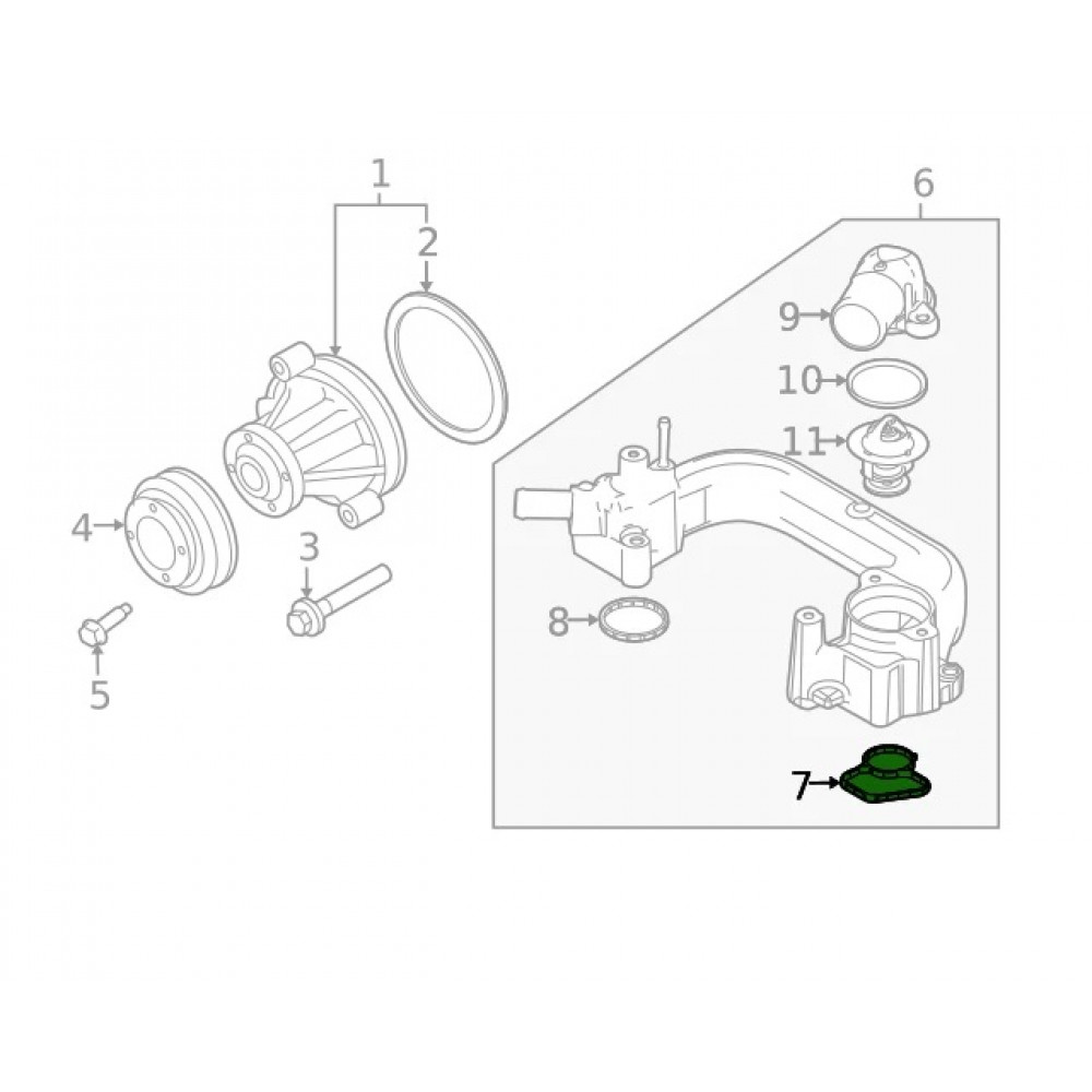 Thermostat Housing Gasket Genuine 4R3Z-8C387-A for Ford 2002-2010