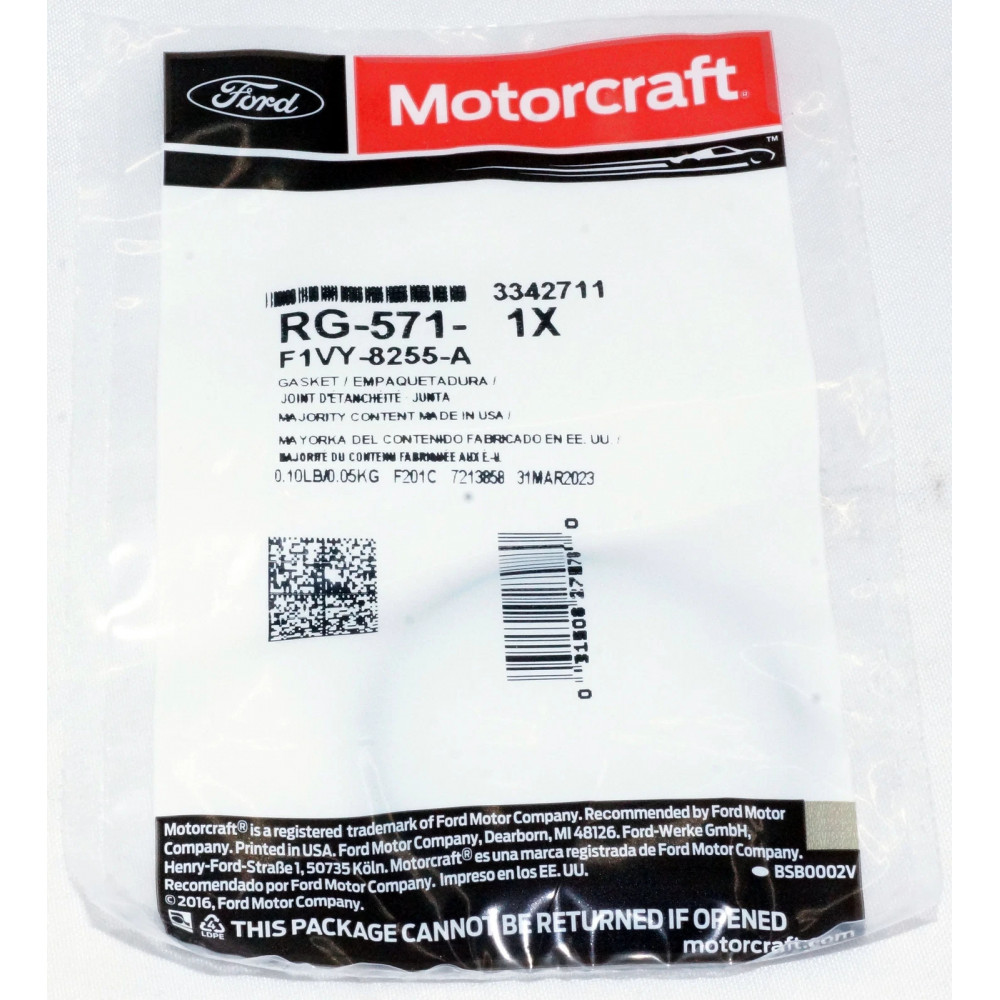 Ущільнювальне кільце системи охолодження Motorcraft RG571 F1VY8255A для Ford