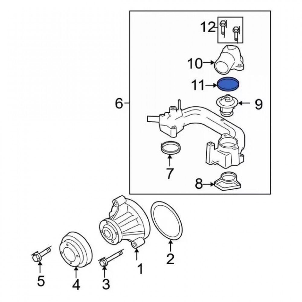 Thermostat Housing Gasket Genuine 4R3Z-8C387-A for Ford 2002-2010