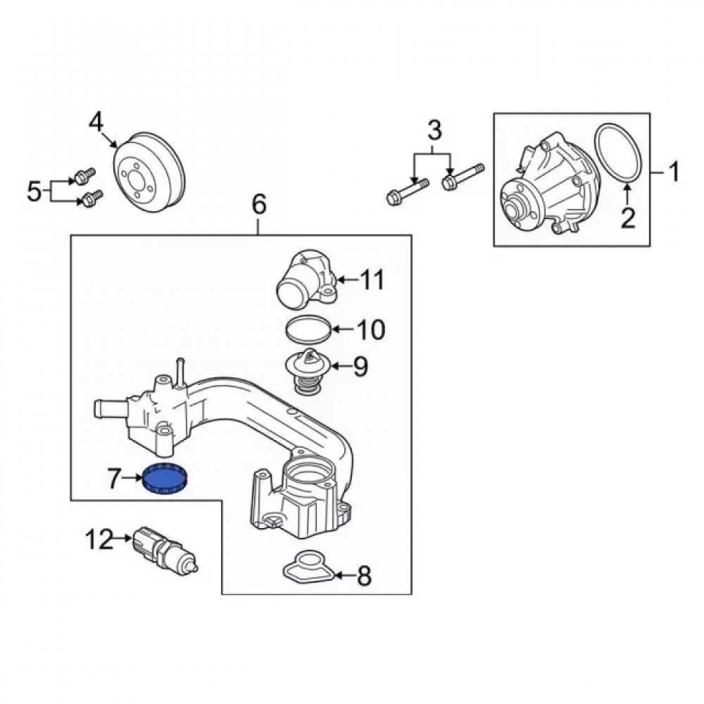 Thermostat Housing Gasket Genuine 4R3Z-8C387-A for Ford 2002-2010